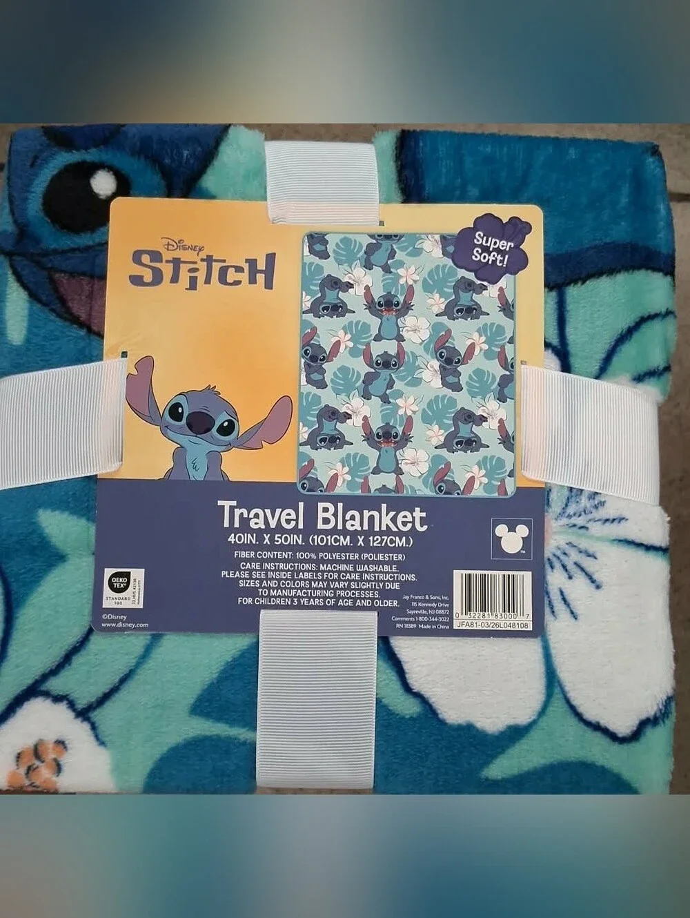 New Disney Stitch Travel Blanket
